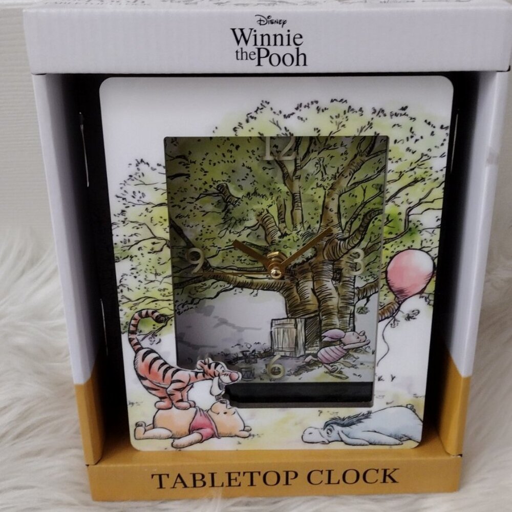 Disney Winnie The Pooh Table Top Clock 6.25 X 8 Analog Pooh Tiger Eeyore